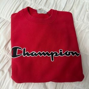 Red Champion Oversized Crewneck